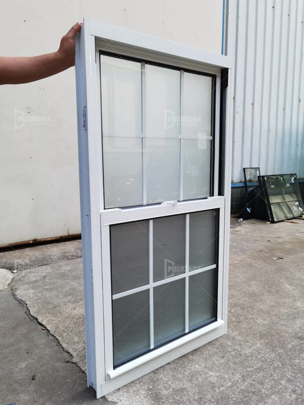 Popular Top Hung Aluminium Window with Security Latch Custom Color Single Hung Windows with Grill Design