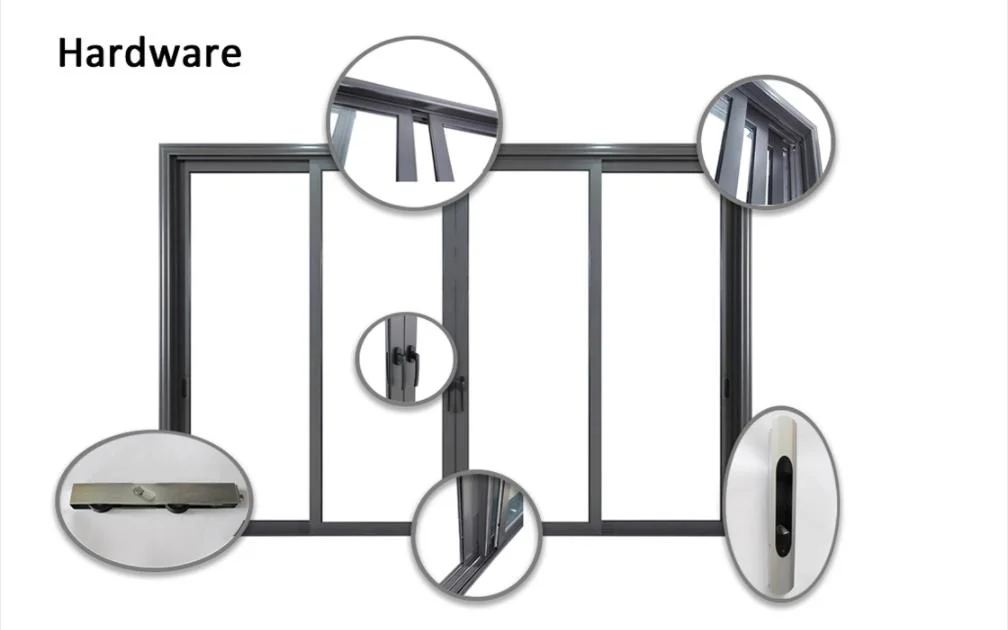 China Factory Sale Casement Swing Aluminum Thermal Break Aluminium Window with Mesh SS304 Stainless Steel Hardware Lock Baser and Hinges Window