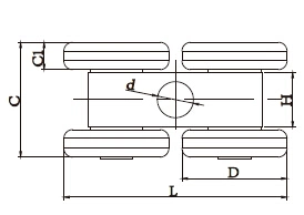 Sliding and Foldtying Door Carriage with One Central Hole Block