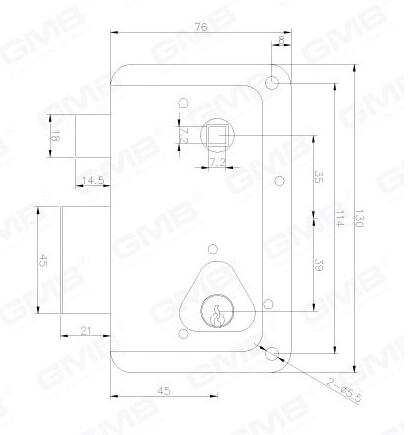 Security Night Latch Lock/Deadbolt Lock/Rim Cylinder Lock (7546 L/R)