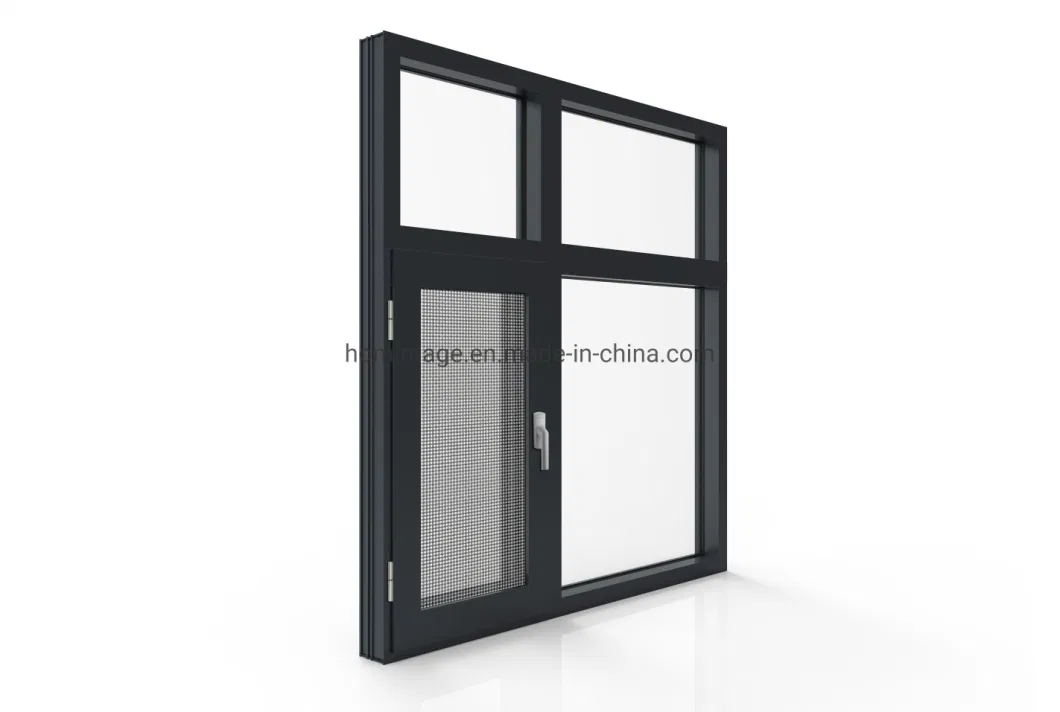 Hw49/100 Aluminum Casement Window/Aluminium Double Glass Window with Steel Fly Screen