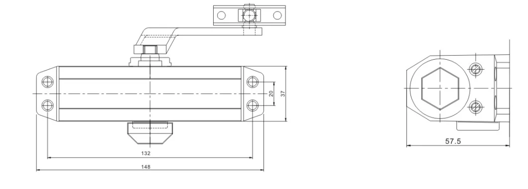 UL Listed Mini Door Closer Hydrauilc Regular Arm