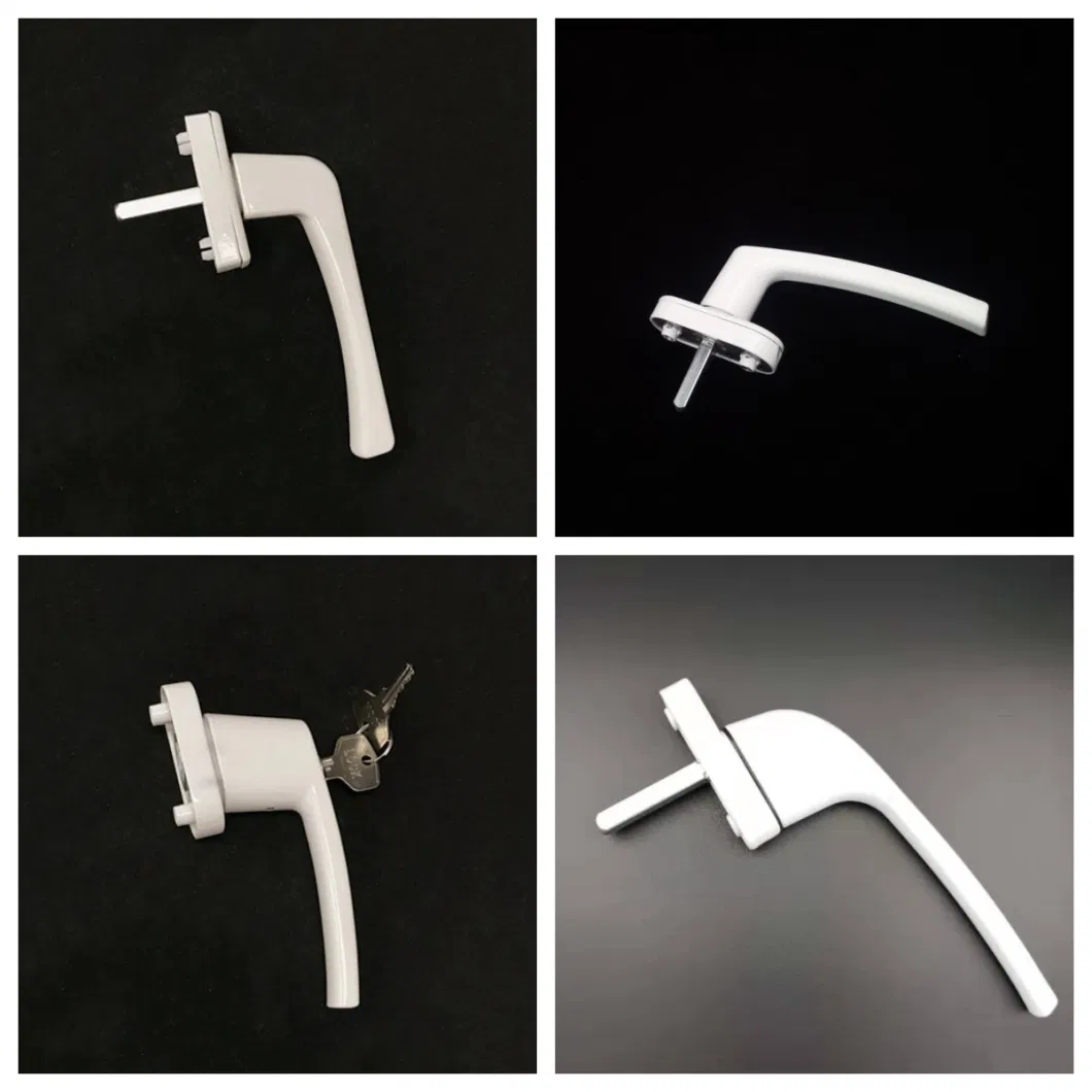 UPVC Window Door Hardware Accessories White UPVC Door Handle for Casement Door and Sliding Door with Lock Indoor Aluminum Handles Lock