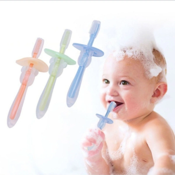 Safety Food Grade Silicone Baby Toothbrush Multiple Colors Baby Products
