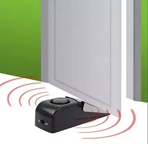 Portable Security Door Stop Alarm, Anti-Theft Hotel Safety Wedge, 125dB Siren, Hardware Accessories