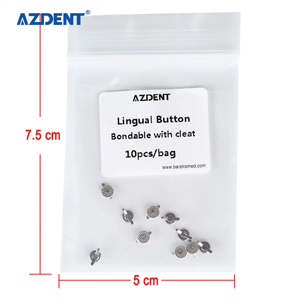 Azdent Dental Bondable Type Ortho Lingual Buttons with Cleat Double Wing
