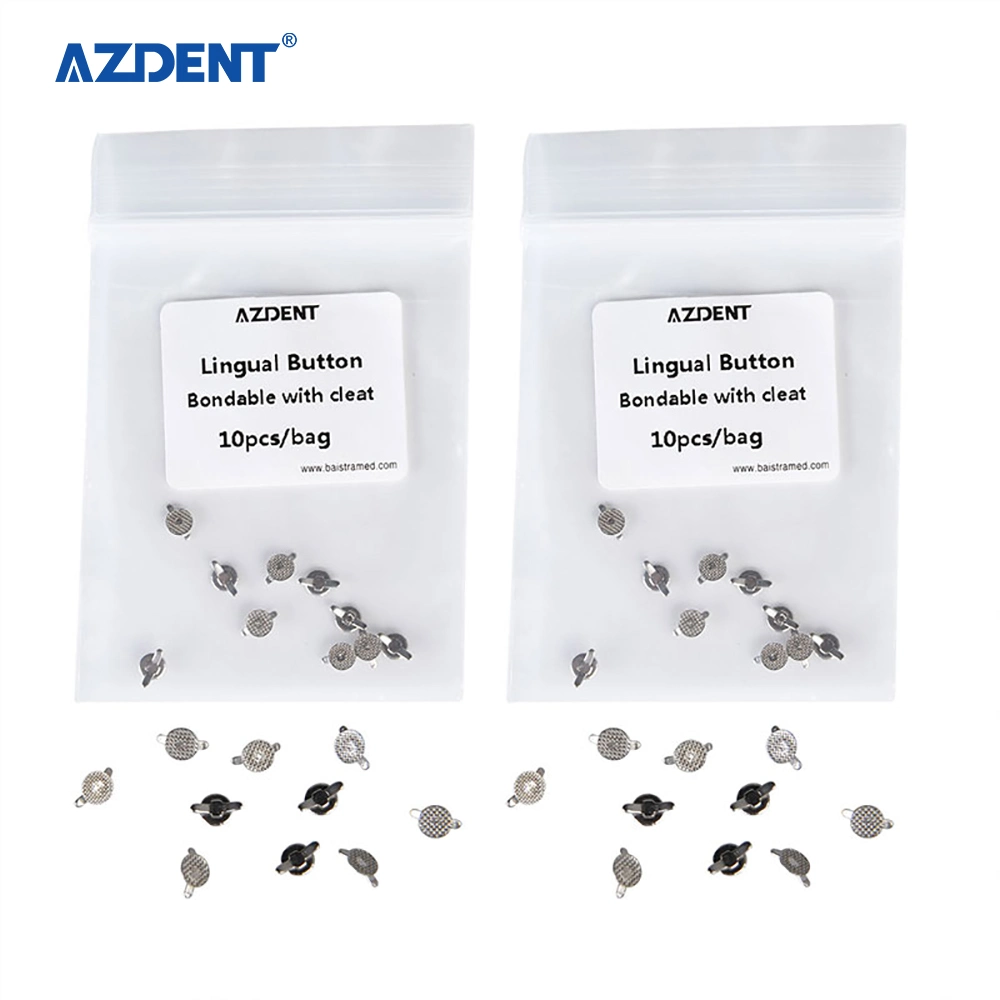 Azdent Dental Bondable Type Ortho Lingual Buttons with Cleat Double Wing