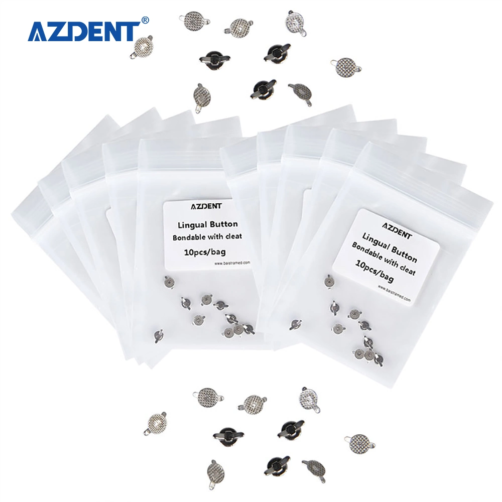 Azdent Dental Bondable Type Ortho Lingual Buttons with Cleat Double Wing