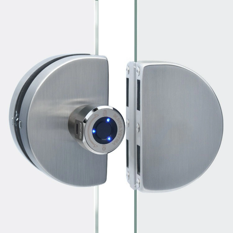 Safe Bluetooth No Drilling Biometric Fingerprint Glass Door Smart Lock