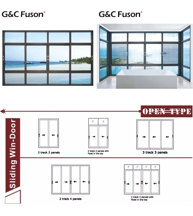 Aluminium Profile Window, House/Office/Building/Villa Sliding Window