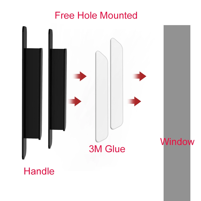 Hole Free Mounted Window Balcony Sliding Door Handle