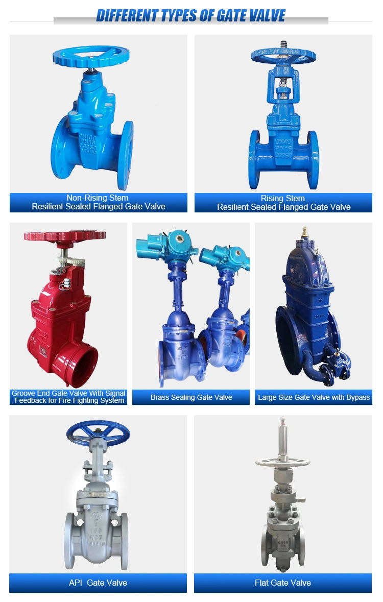 DIN3352 Ductile Cast Iron Di DN80 Pn16 Resilient Seat Hand Wheel Double Flanged Gate Valve