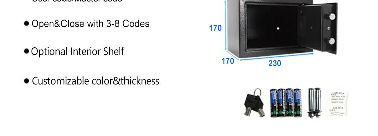 Uni-Sec New Fashion Mini Little Safe Box Black Manufactory From China (USE-170EP)