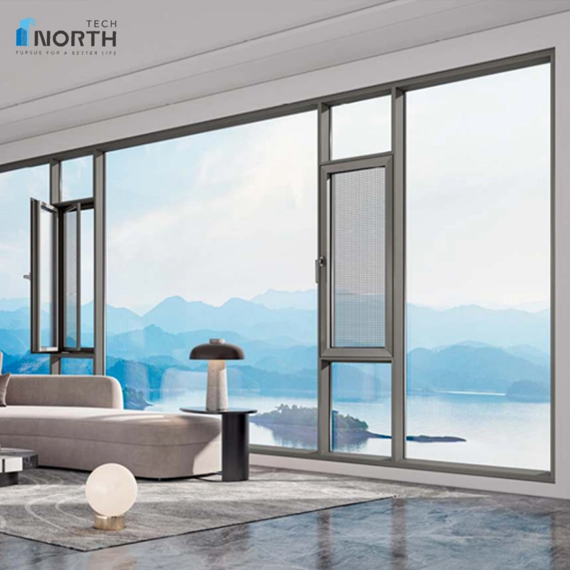 Northtech Aluminum Sliding Casement Windows with Water and Air Tightness Features with Nfrc CE Certificate