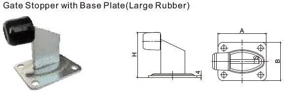 Galvanized Gate End Stop with Rubber for Cantilever Sliding Gates