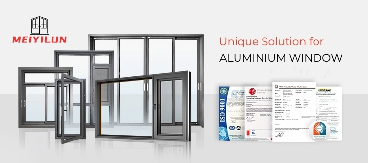 Bar Design Tempered Glass Combination Casement Aluminum Window for Child Safet