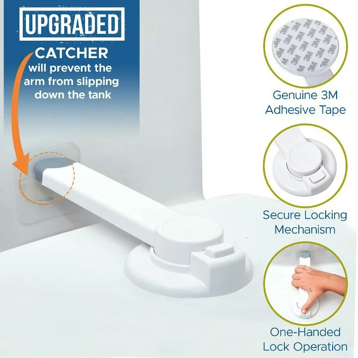 Universal Easy Installation Toilet Seat Lock Child Safety Ideal Baby Proof Adhesive Lock