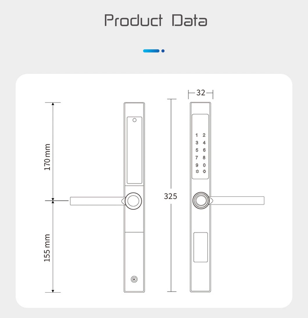 IP65 Waterproof Sliding Door Fingerprint Smart Lock for Narrow Wooden Doors Glass Door