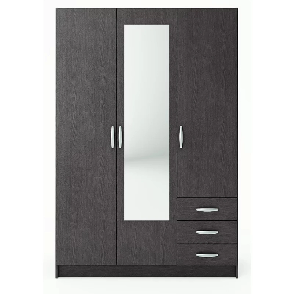 China Wholesale Modern Bedroom Home Furniture Wooden Hinged Door Cloth Flat Packing Wardrobe