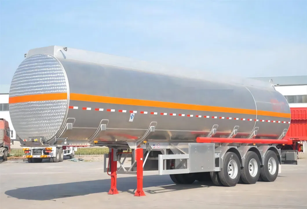 3 Axles Truck Stainless Steel Sulfuric Acid Tank Semi Trailer