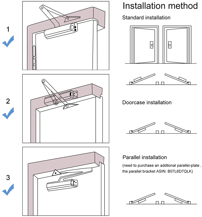 Aluminum Automatic Soft Closing Door Closer Hydraulic Sliding Adjustable Door Catches