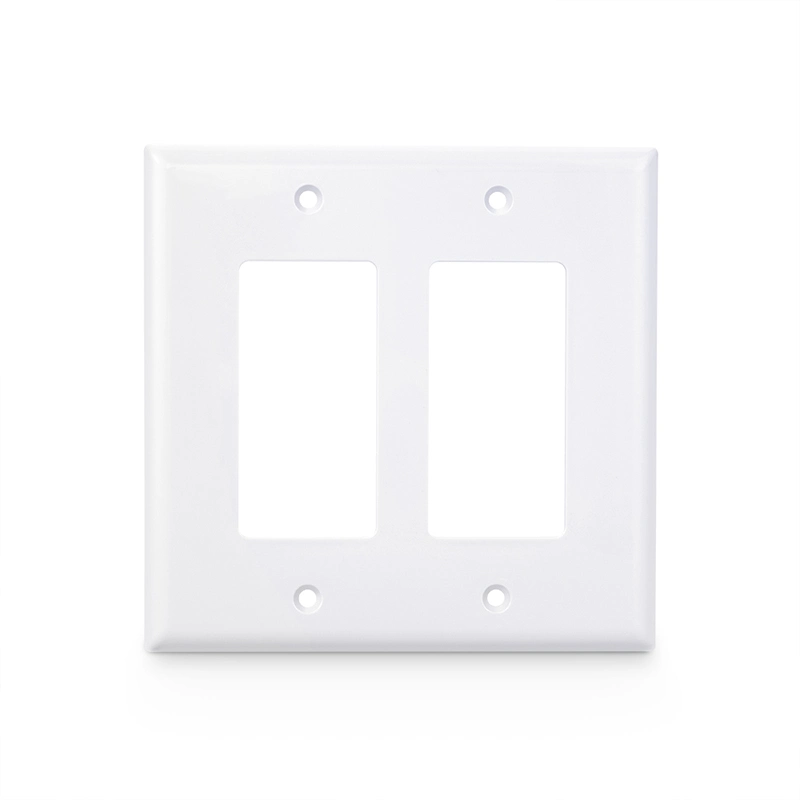 US White 2 Gang American Standard Plastic switch and socket wallplate cover