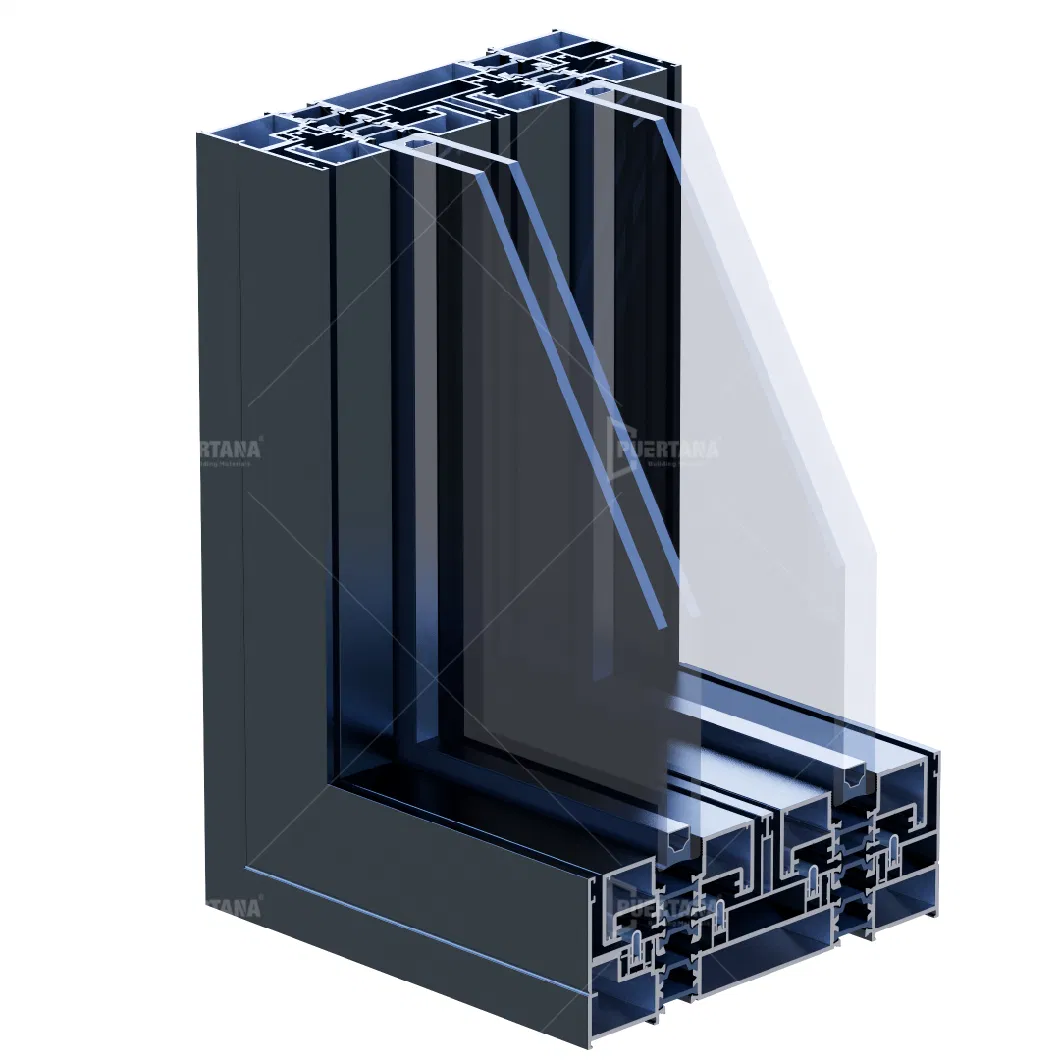 Aluminum Slimline Aluminium Double Glazed Glass Very Narrow Ultra High Quality Sliding Patio Door