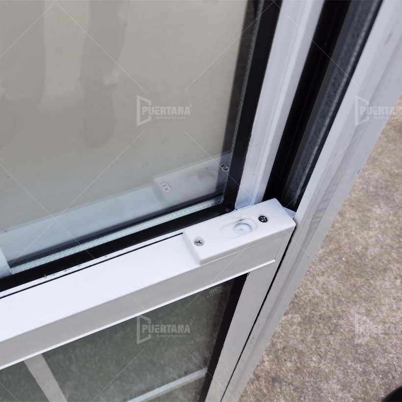 Popular Top Hung Aluminium Window with Security Latch Custom Color Single Hung Windows with Grill Design