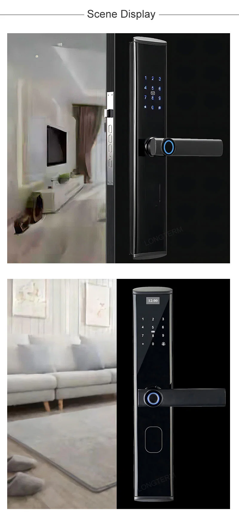 WiFi Tuya Code RFID Card Electronic Fingerprint Smart Door Lock