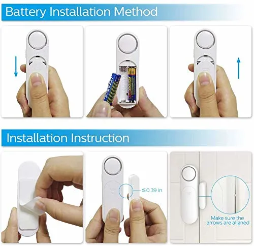 Wireless Window Contact Burglar 120dB Loud Sticky Pad Door Alarm Sensor