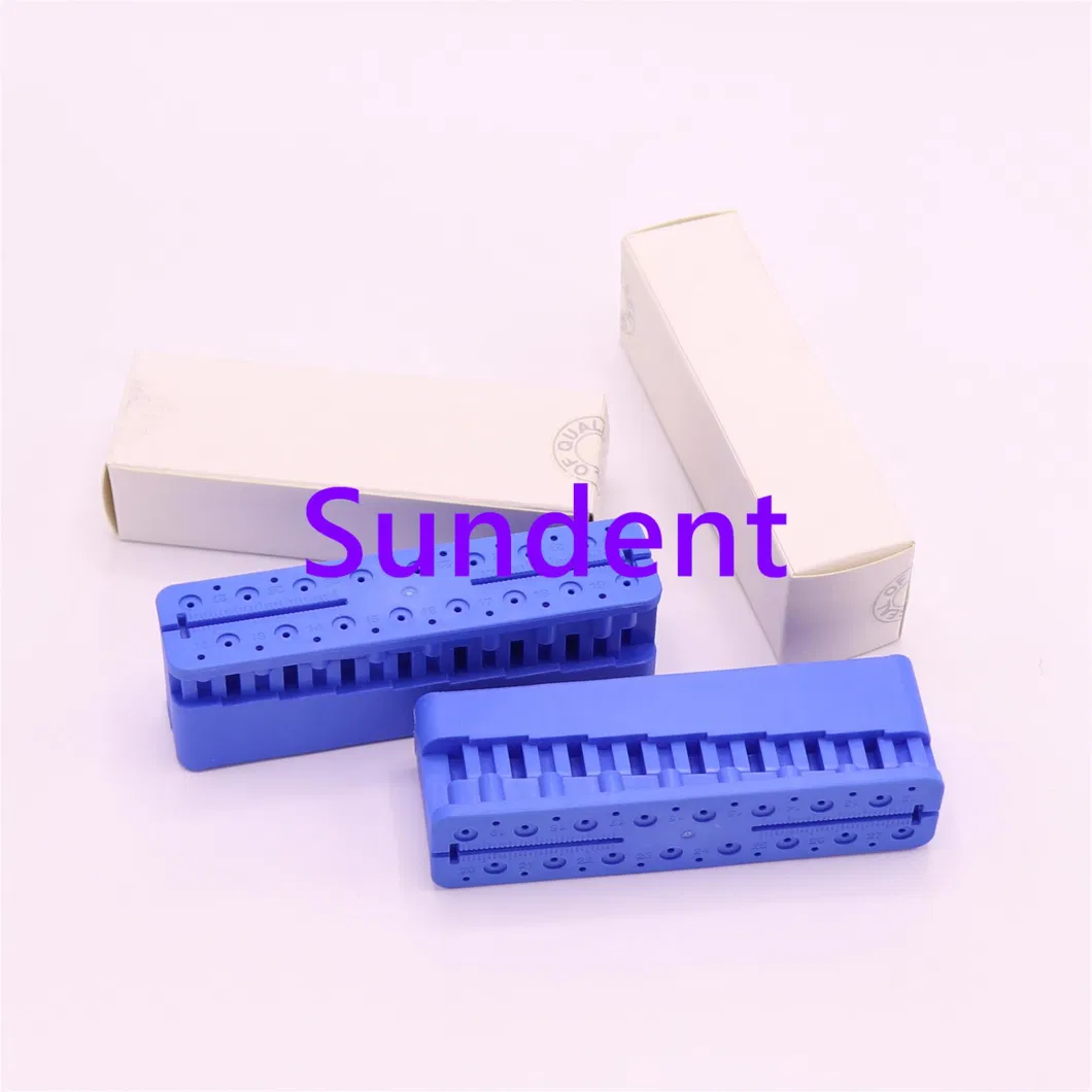 High Quality Dental No Disposable Plastic Endo Ruler / Endo Measuring Test Block with Blue Color