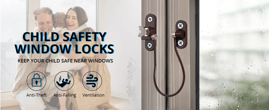 Baby Safety Door Security Window Cabinet Fridge Freezer Adhesive Lock with Key