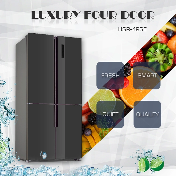 CE Standard Side by Side 4 Door Refrigerator with Water Dispenser Direct Factory Sell