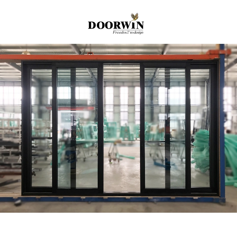 Factory Wholesale Cheap Price 4 Panel Custom French Patio Doors Slim Aluminium Frame Double Glass Exterior Patio Lift Sliding Door for Villa