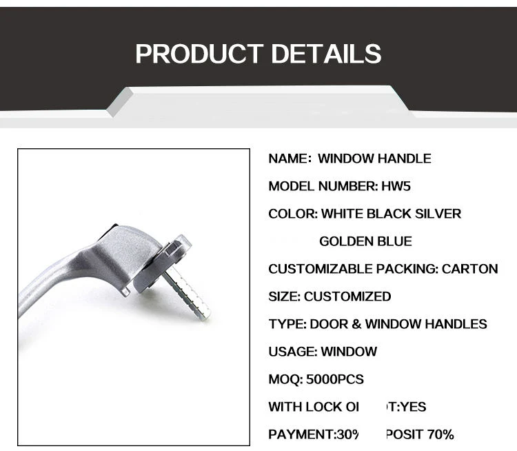 Plastic Aluminum Casement Stainless Steel Color Zinc Alloy Window Handle