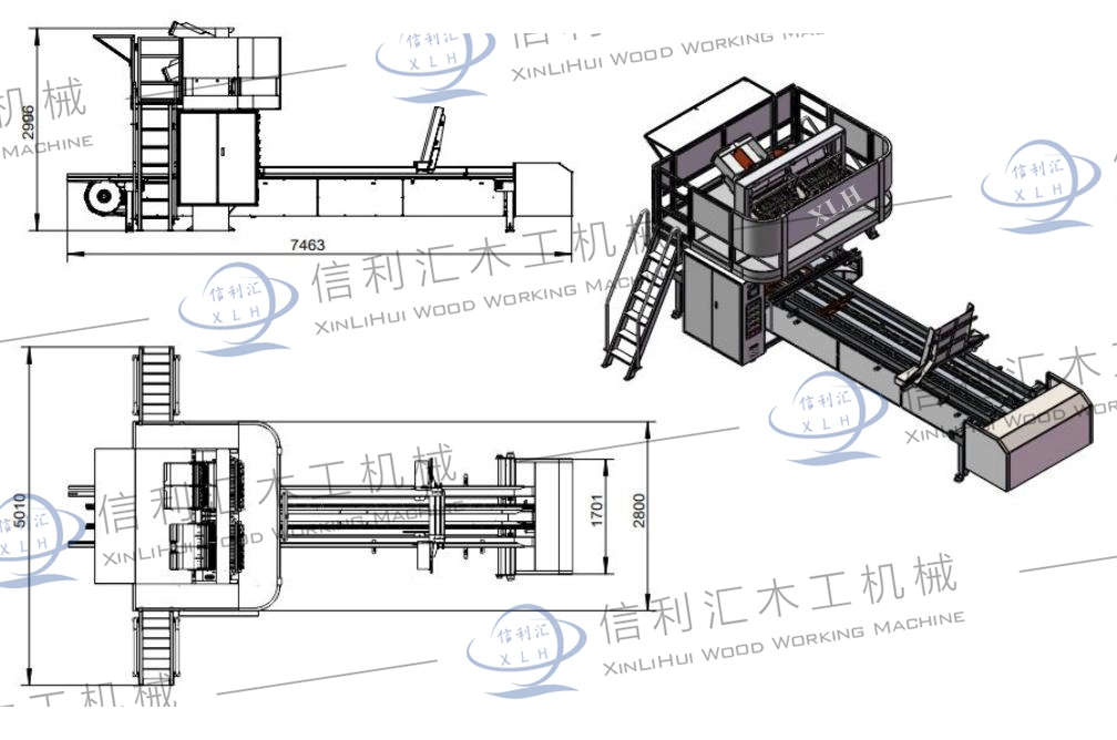 Full Automatic Plywood Pallet Block Making Machine Palletsquare Wood Foot Block Cutting Machine Shelf Card Board Stack Block Wooden Pallet Automatic Production