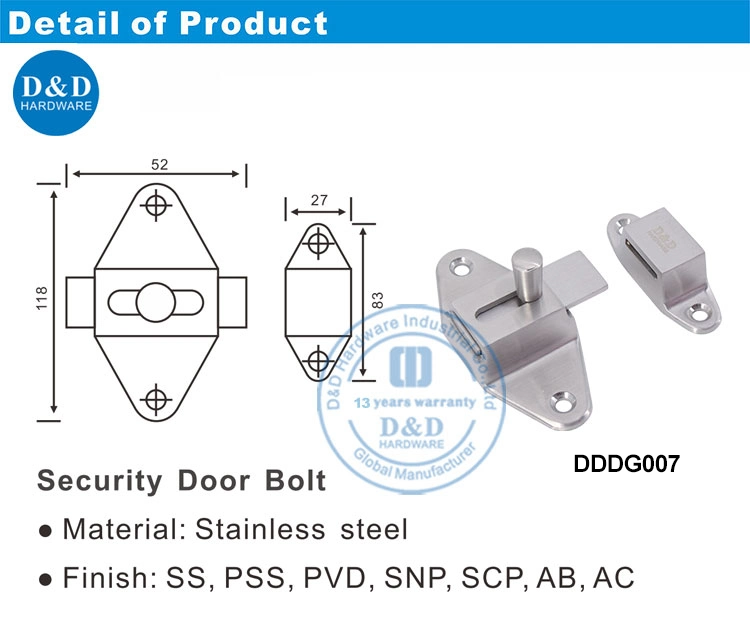 High Security Door Chain Satin Safety Stainless Steel