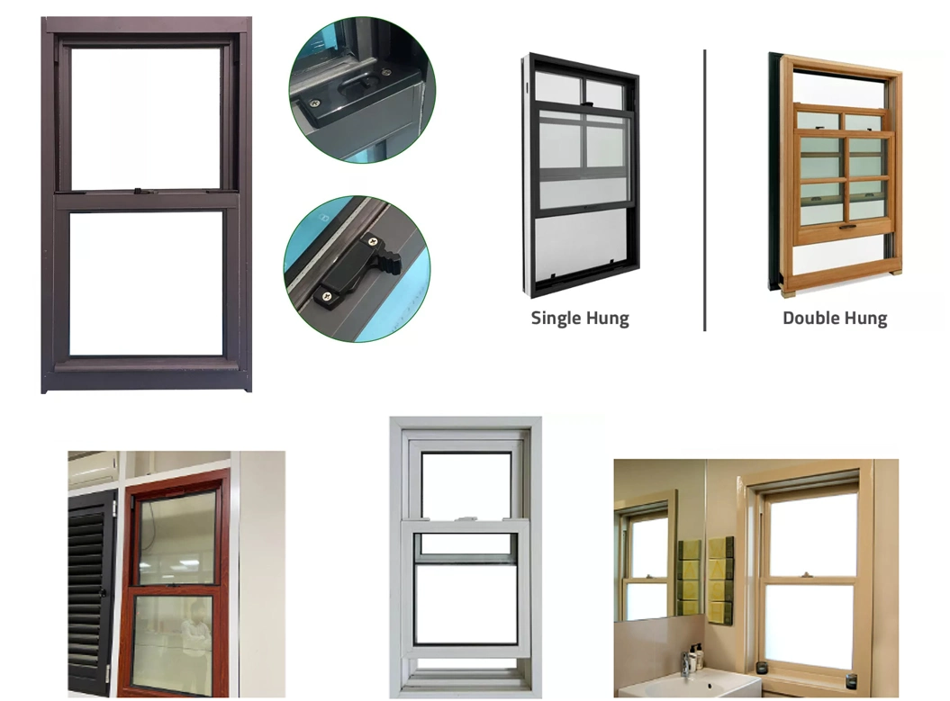 Top Hung Aluminium Window Security Latch Window Double Hung Windows Low E Double Top Hung Windows with Fly Screen
