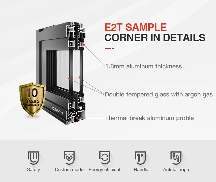 Australian Standard German Hardware Nfrc Certificated Thermal Break Double Glazed Aluminum Profile Aluminium Alloy Security Casement Awning Sliding Window