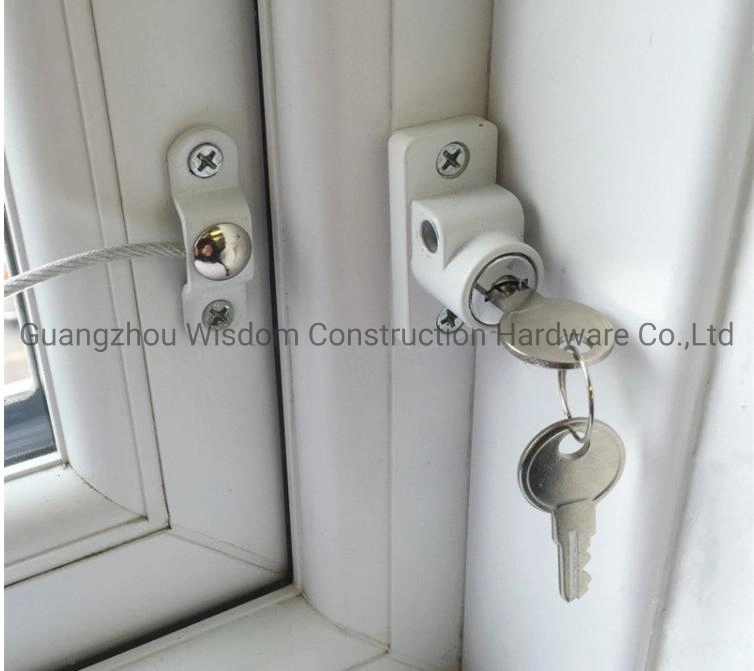 White UPVC Cable Window Door Restrictor Child Safety Lock Window Cable Lock