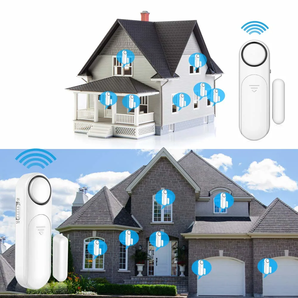 Wireless Window Contact Burglar 120dB Loud Sticky Pad Door Alarm Sensor