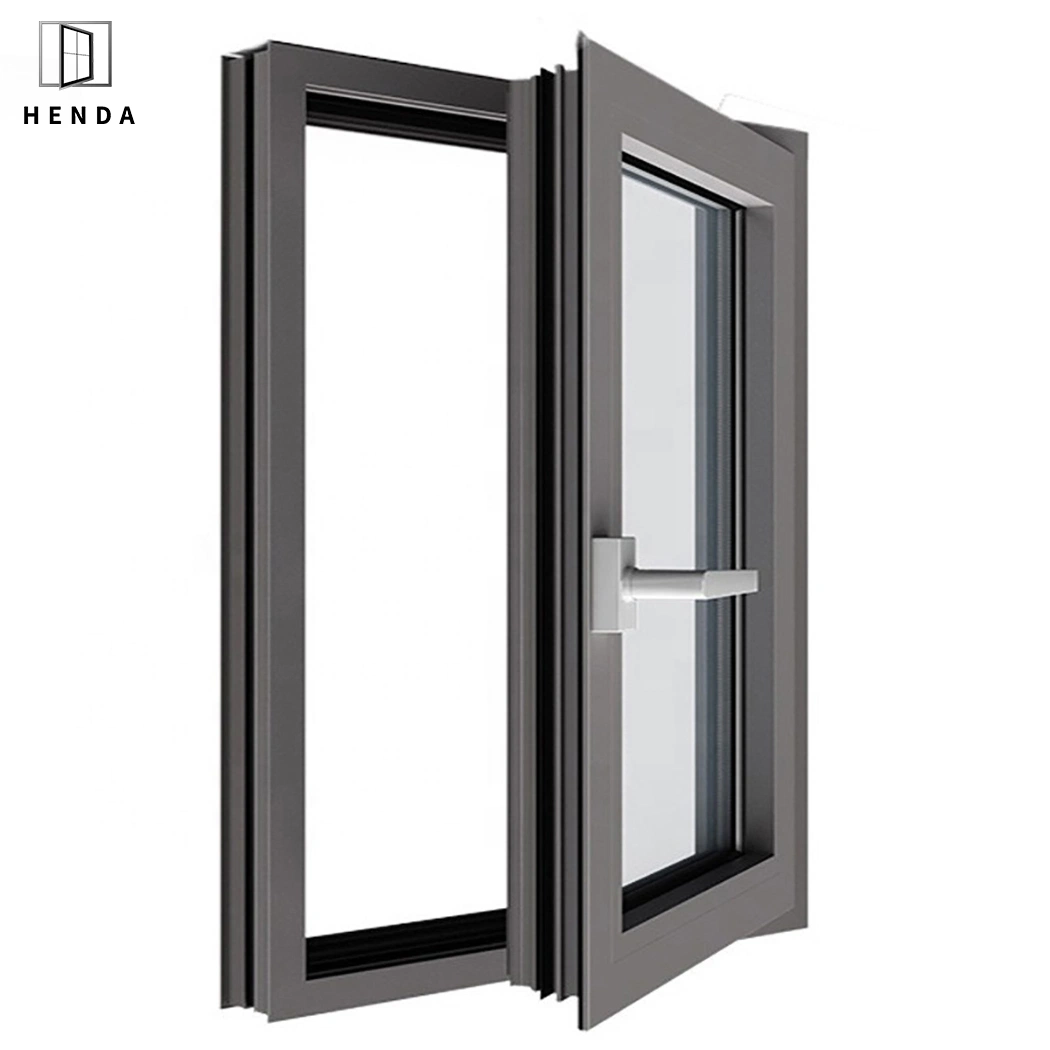 Aluminum Metal Aluminium Profile New Grill Design Fibre Glass Frameless Hurricane Impact Casement Window