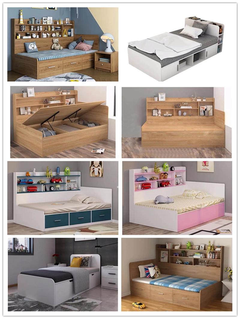 Wholesale Bedroom Child Safety MDF Wooden Designs Kids Single Double Sleeping Bed Furniture