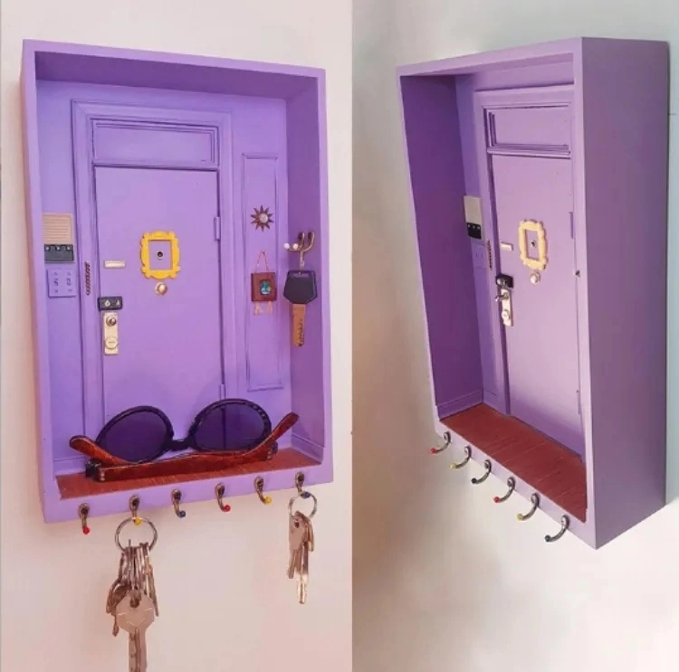 Door Wall Key Holder Handmade Hooks Decoration Door Open Shadow Box Mi22998