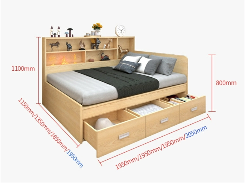 Wholesale Bedroom Child Safety MDF Wooden Designs Kids Single Double Sleeping Bed Furniture