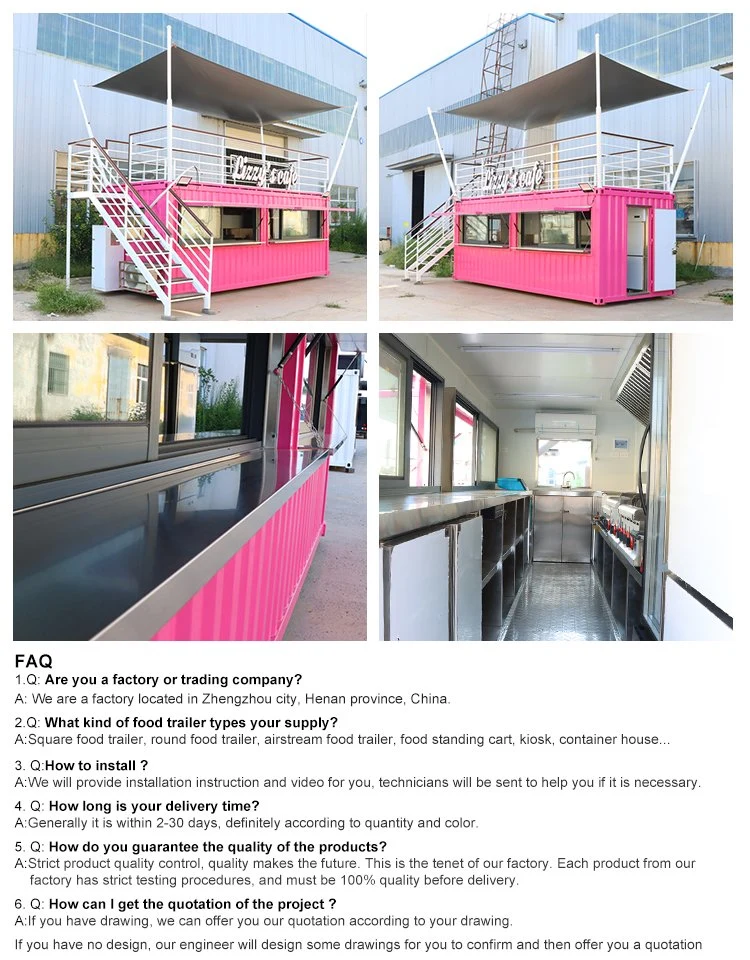 Outdoor Customized Prefabricated Design Container House Coffee Shop Bar