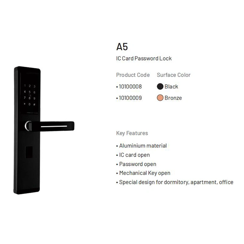 Electronic Fingerprint Biometric Frosted Panel Digital Smart Door Lock