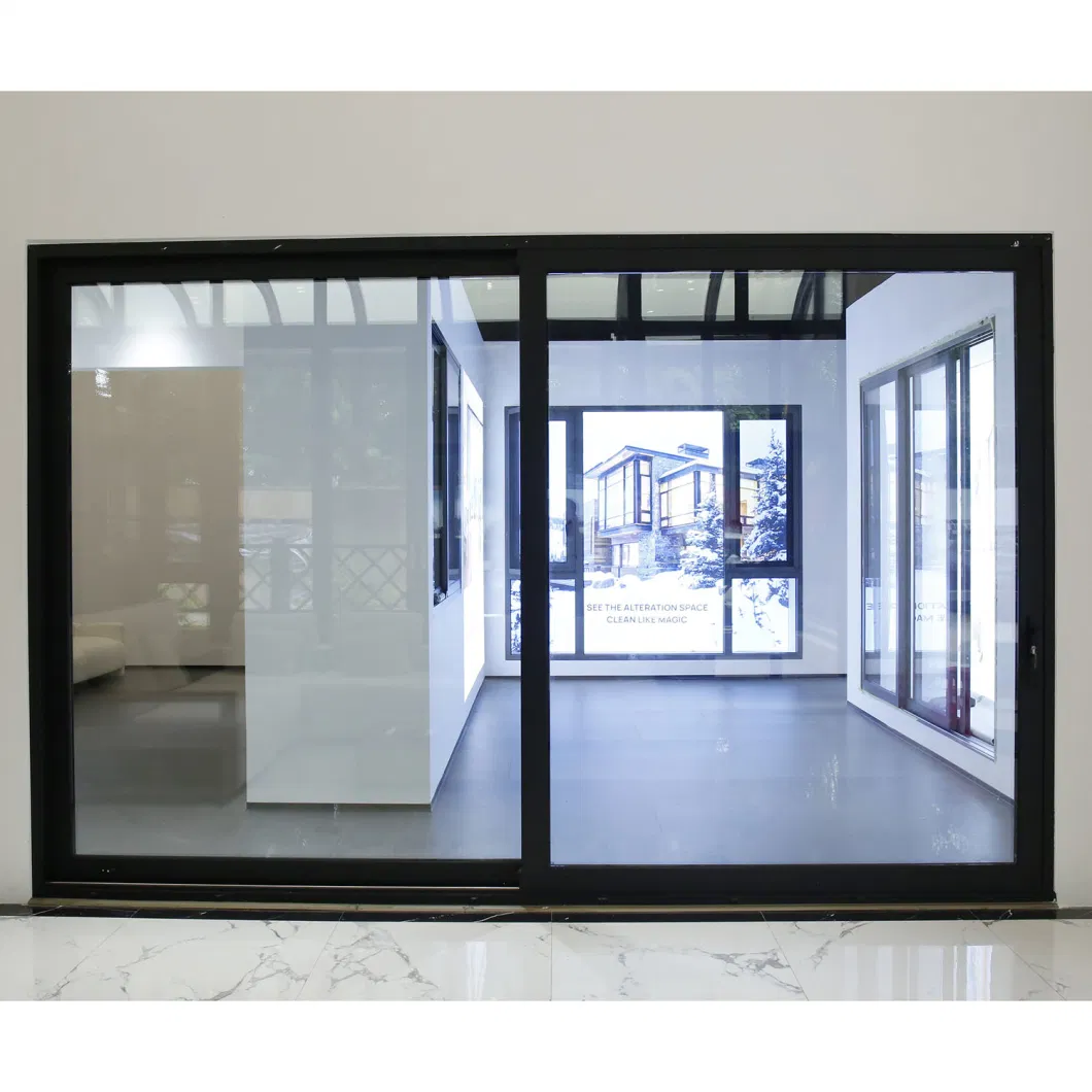 Sixinalu Thermal Break Aluminum Profile Custom-Built Building Material Iron Double Glass Door Decoration Steel Structure Door Heavy Sliding Door