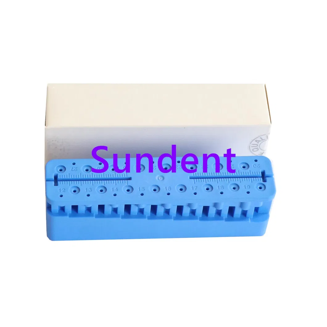 High Quality Dental No Disposable Plastic Endo Ruler / Endo Measuring Test Block with Blue Color