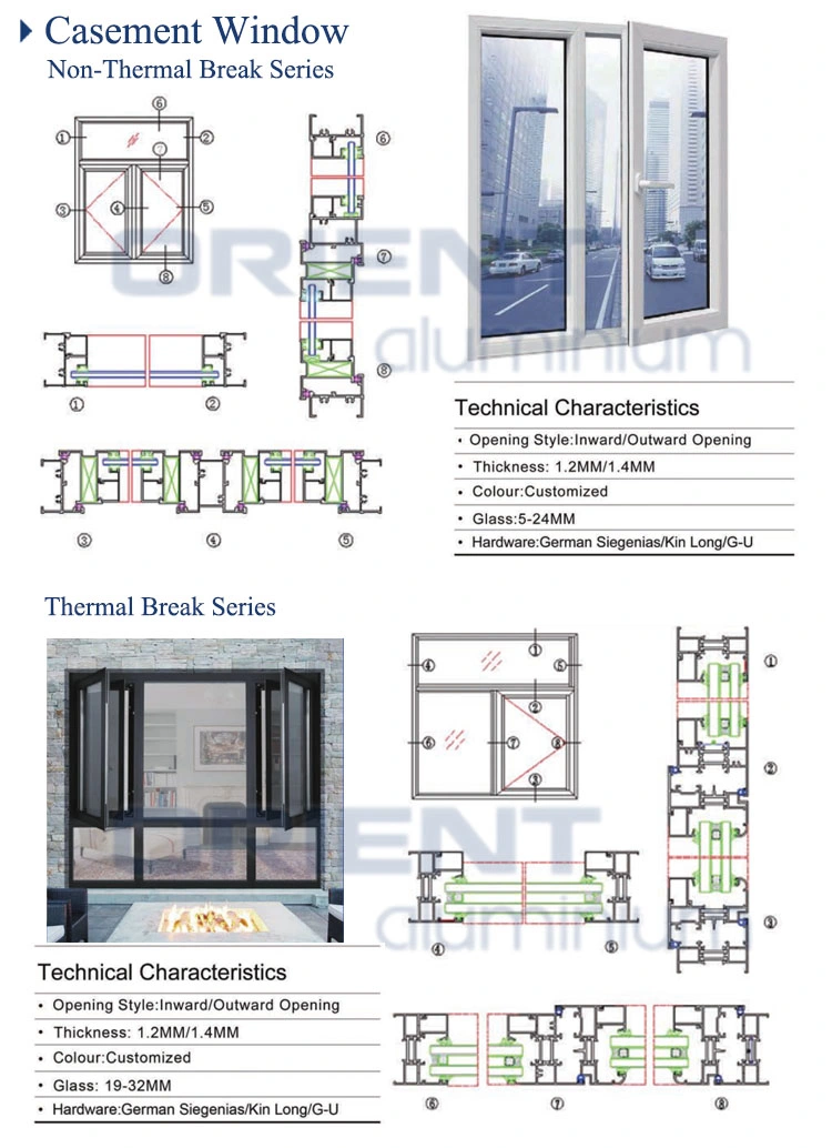 Wholesale New Design Aluminium Double Glazed Metal Folding Windows